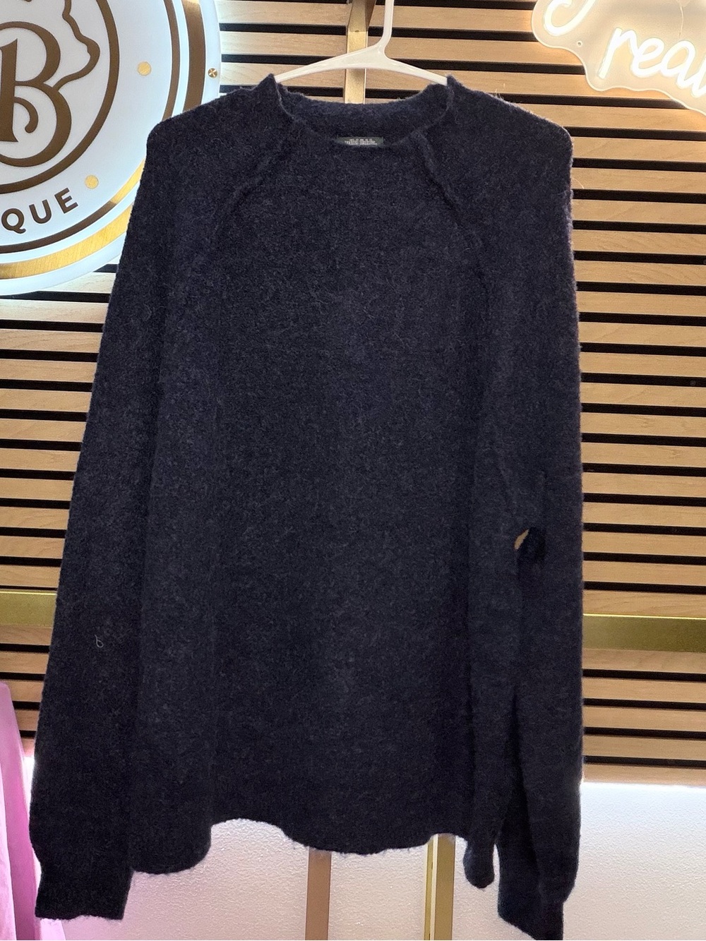 wild fable Blue Fuzzy Turtleneck-Style Sweater